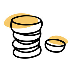 Doodle coins. Hanukkah money. Shekel. Chocolate coin