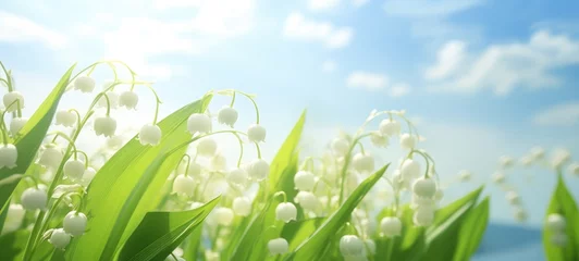 Poster Convallaria majalis, lily of the valley flowers, ai © Rachel Yee Laam Lai