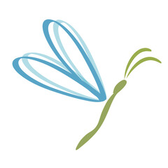 bright dragonfly art drawn design