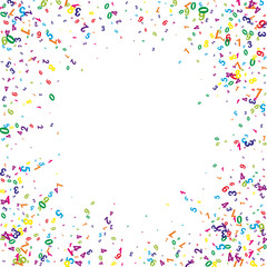 Scattered numbers. Colorful childish digits