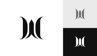 Letter W initial monogram logo design