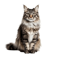 Obraz premium _Norwegian_Forest_cat_cute_whole_body_no_shadow_highes