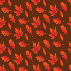 seamless pattern with autumn leaves vector