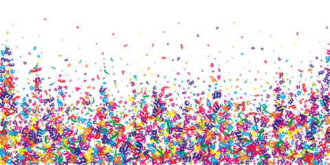 Falling letters of English language. Colorful