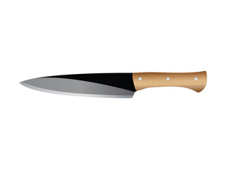 Knife with wooden handle, vector illustration