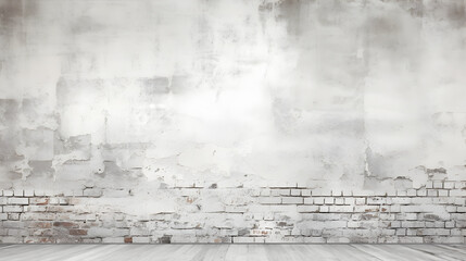 White ruined industrial bricks wall background