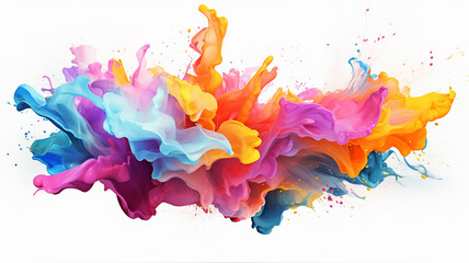 Colorful paint splash Isolated on the white background.