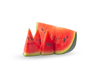 red watermelon slice isolated on white background