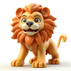 Obraz na płótnie Canvas lion cartoon character on white background