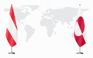 Austria and Greenland flags for official meeting © gladder