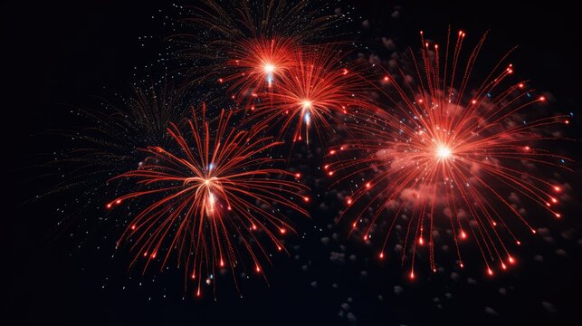 Fireworks on black background, AI generated Image