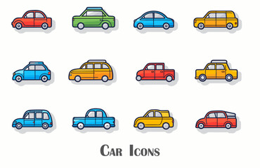 Naklejka premium set of car icons vector