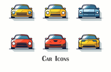 set of car icons vector