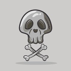 Halloween sticker. Pumpkin, Skull, Vampire lips, bat, ghost, skeleton, witch. Print for t-shirt. Vector illustration