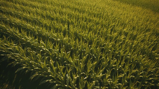 Aerial view of corn field, AI generated Image