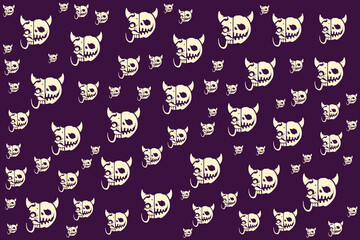 Hand drawn flat Halloween pattern design