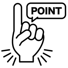 Line drawing pointing point icon