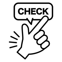 Line drawing pointing check icon