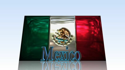 床に映るMexicoの国旗とテキスト1-3-2
