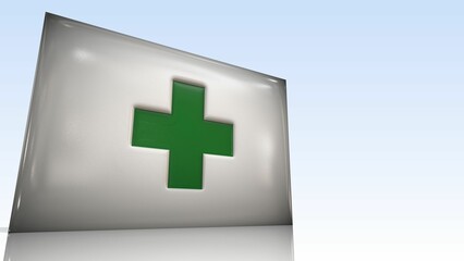 Obraz premium 床に映るマッドな緑十字旗1-3-1