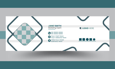 Modern Minimal creative professional corporate Email Signature Design Template in Rectangle size.