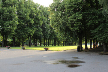 Panorama of a beautiful city park in Oslo, Norwey.