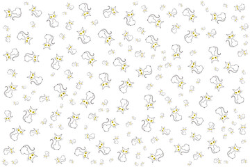 Hand drawn flat Halloween pattern design