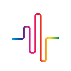 Obraz premium Sound waves logo vector illustration