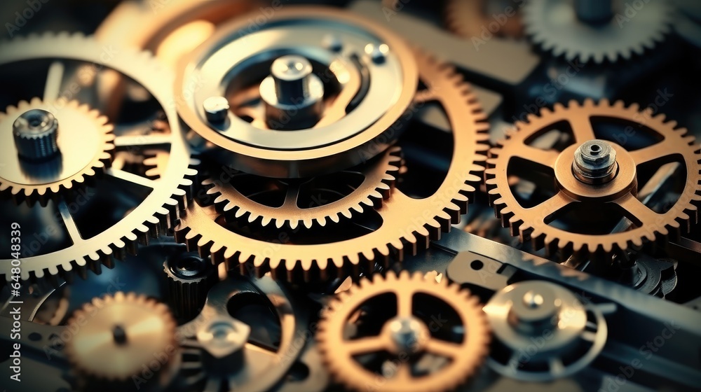Poster gears in an engine.
