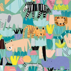 seamless pattern with animals