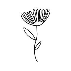 Hand-Drawn Cute Flower Doodle Illustration. Ideal for design, prints, logos, posters, symbols, decorations, textiles, paper, and cards.