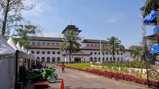 The Gedung Sate or Sate Building in Bandung City, West Java, Indonesia is the seat of the Governor of West Java Province.