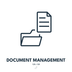 Document Management Icon. Archive, Paperwork, Workflow. Editable Stroke. Simple Vector Icon