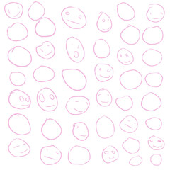 many circles form the background, among them there are faces or emoji