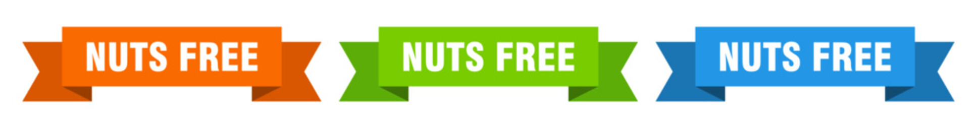 nuts free ribbon. nuts free isolated paper sign. banner