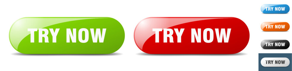 try now button. key. sign. push button set