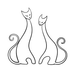 vector illustration of a cats silhouette