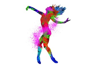 Watercolor Dancer drawing, silhouette of a dancing person, Watercolor dancing, Hiphop, Classical
