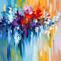 abstract background with brush strokes and splashes of watercolor paint