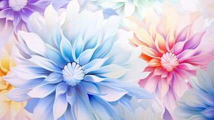 Beautiful flowers. Abstract floral design in pastel.