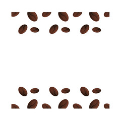 Сoffee bean frame on white background with space for text