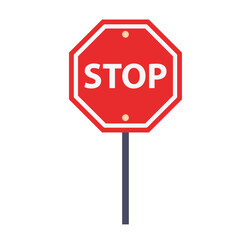 Stop Sign Flat Illustration. Clean Icon Design Element on Isolated White Background