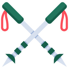 TREKKING STICK filled outline icon,linear,outline,graphic,illustration
