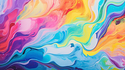 Abstract marbled acrylic paint ink waves painting for background.
