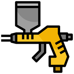 SPRAY GUN2 filled outline icon,linear,outline,graphic,illustration