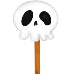 Halloween Dessert. Watercolor Halloween Skull Candy