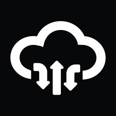 Online Cloud Solutions. Flat Design Icon Isolated Illustration.