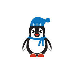 Penguin icon, flat design, cartoon illustration                      
 Vector illustration penguin 