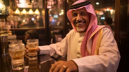 Zelfklevend Fotobehang Saudi Man Sitting in Forsake Bar © Elchin Abilov