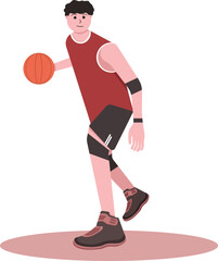flat basketball player vector character